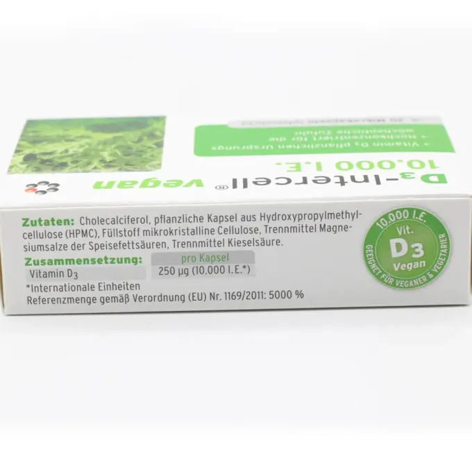 D3-INTERCELL vegan 10.000 I.E. Kapseln 30 Stück