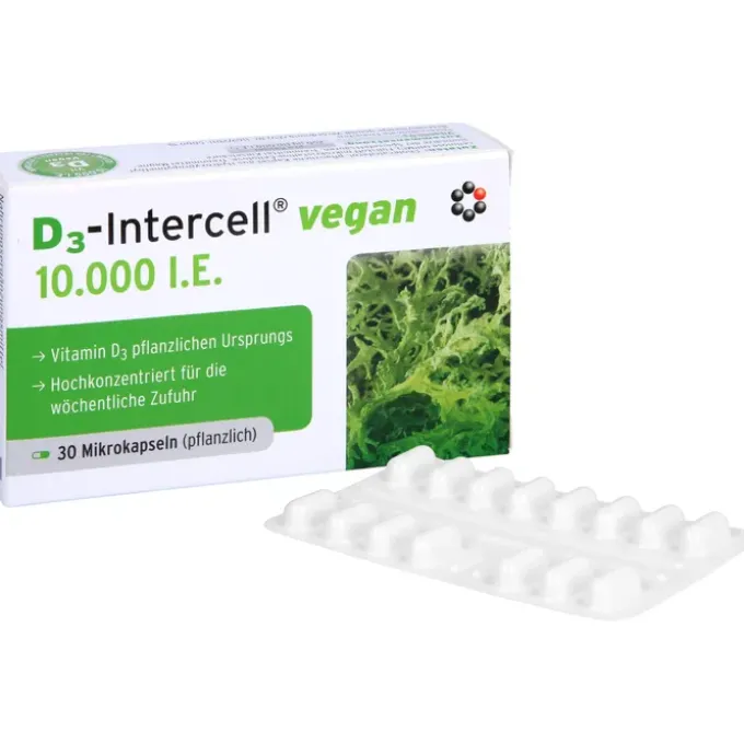 D3-INTERCELL vegan 10.000 I.E. Kapseln 30 Stück
