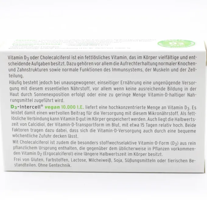 D3-INTERCELL vegan 10.000 I.E. Kapseln 30 Stück
