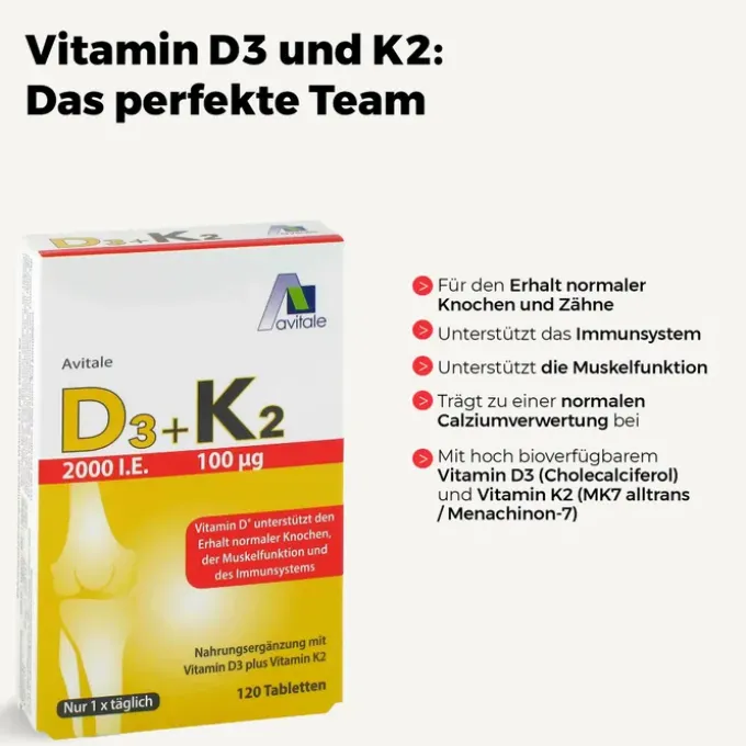 D3+K2 2000 I.E.+100 μg Tabletten 120 Stück