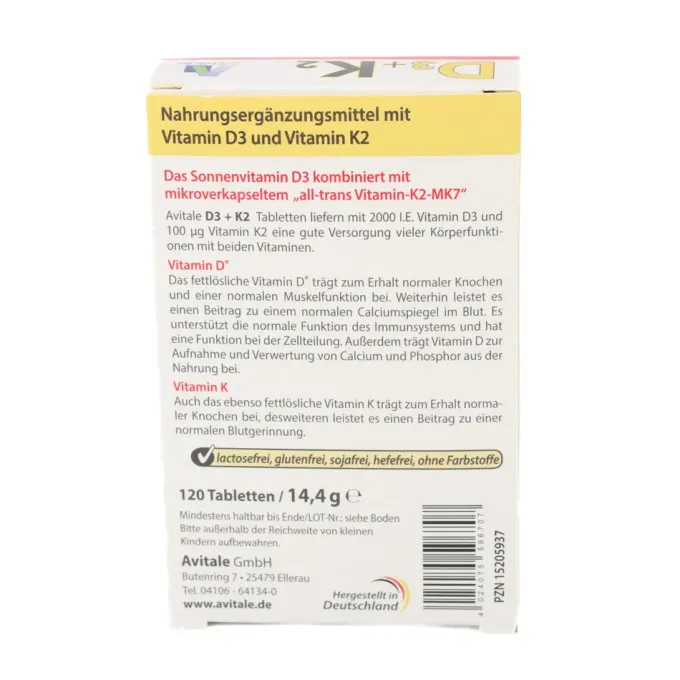 D3+K2 2000 I.E.+100 μg Tabletten 120 Stück
