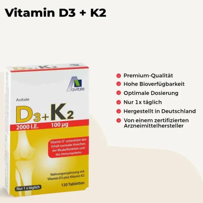D3+K2 2000 I.E.+100 μg Tabletten 120 Stück