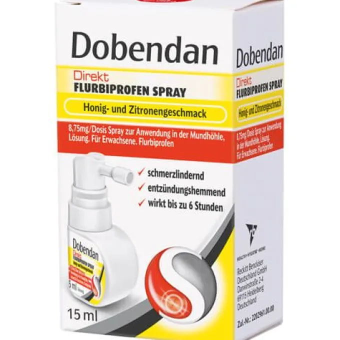 DOBENDAN Direkt Flurbiprofen Spray Honig & Zitrone 15 ml