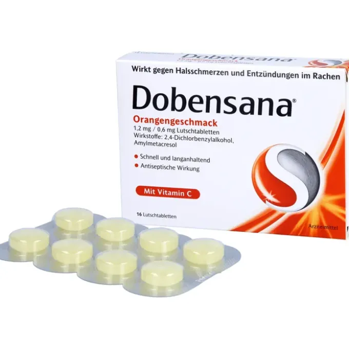 DOBENSANA Orangengeschmack 1,2mg/0,6mg Lutschtabl. 16 St