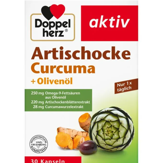 DOPPELHERZ Artischocke Curcuma+Olivenöl Kapseln 30 Stück