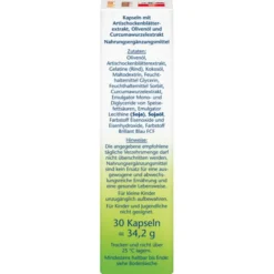 DOPPELHERZ Artischocke Curcuma+Olivenöl Kapseln 30 Stück