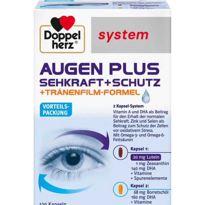DOPPELHERZ Augen plus Sehkraft+Schutz system Kaps. 120 Stück