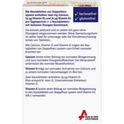 DOPPELHERZ Calcium 1000+D3+K2 system Kautabletten 60 Stück