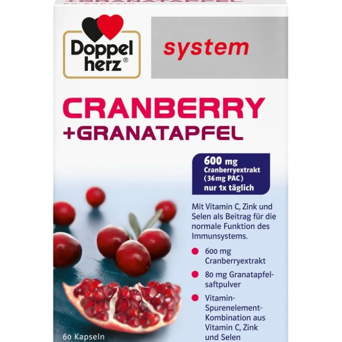 DOPPELHERZ Cranberry+Granatapfel system Kapseln 60 Stück