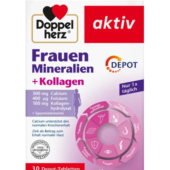 DOPPELHERZ Frauen Mineralien+Kollagen Depot Tabl. 30 Stück