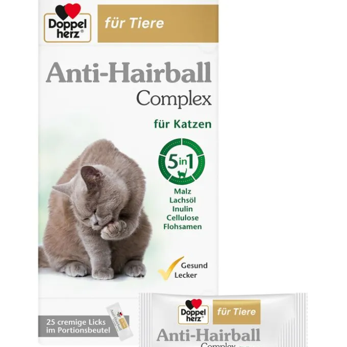 DOPPELHERZ für Tiere Anti-Hairball Complex Katzen 25X10 g