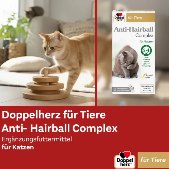 DOPPELHERZ für Tiere Anti-Hairball Complex Katzen 25X10 g