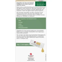 DOPPELHERZ für Tiere Anti-Hairball Complex Katzen 25X10 g