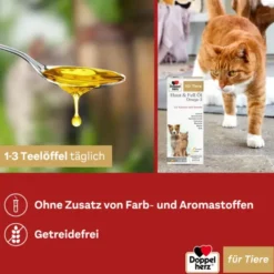 DOPPELHERZ für Tiere Haut&Fell Öl f.Hunde/Katzen 250 ml
