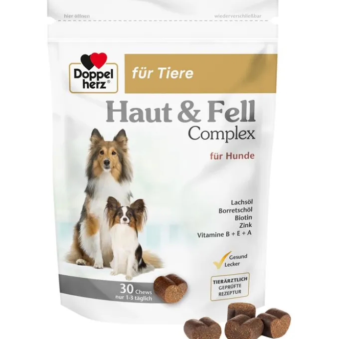 DOPPELHERZ für Tiere Haut&Fell Compl.Chews f.Hunde 30 Stück