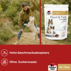 DOPPELHERZ für Tiere Haut&Fell Compl.Chews f.Hunde 30 Stück