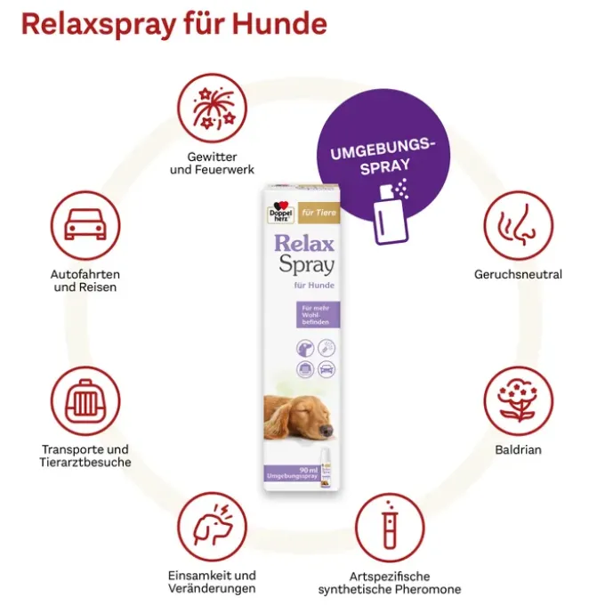 DOPPELHERZ für Tiere Relaxspray f.Hunde 90 ml