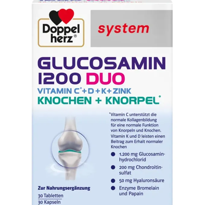 DOPPELHERZ Glucosamin 1200 Duo system Kombipackung 60 Stück