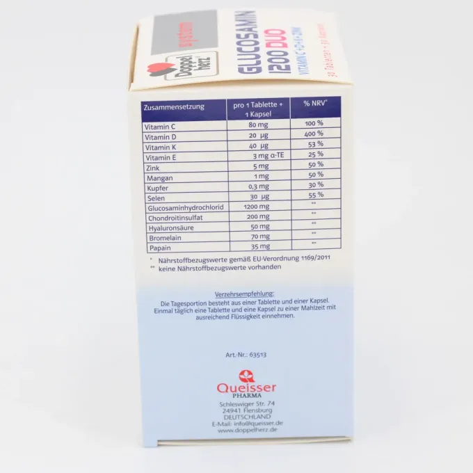 DOPPELHERZ Glucosamin 1200 Duo system Kombipackung 60 Stück