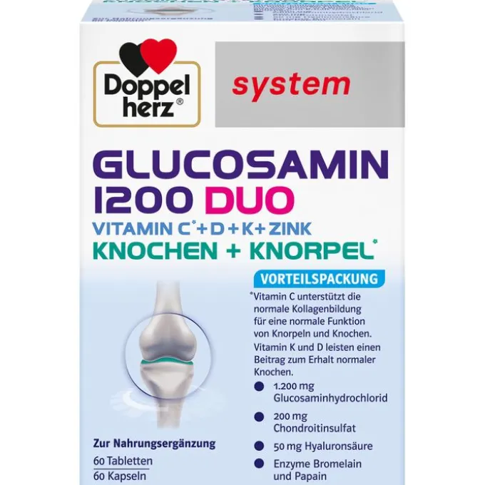 DOPPELHERZ Glucosamin 1200 Duo system Kombipackung 120 Stück