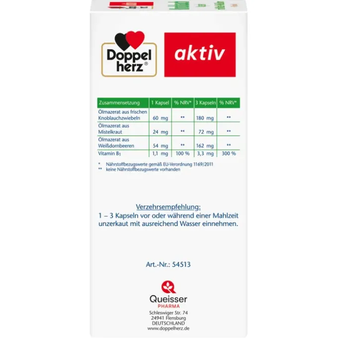 DOPPELHERZ Knobl.Kap.m.Mistel+Weißdorn+Vitamin B1 480 Stück
