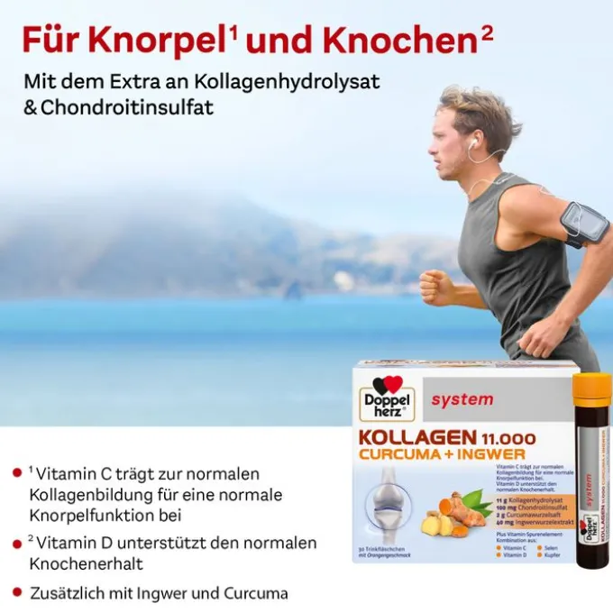 DOPPELHERZ Kollagen 11.000 Curcuma+Ingw.system TRA 30 Stück