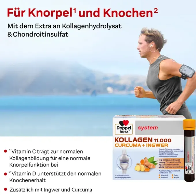 DOPPELHERZ Kollagen 11.000 Curcuma+Ingw.system TRA 30 Stück