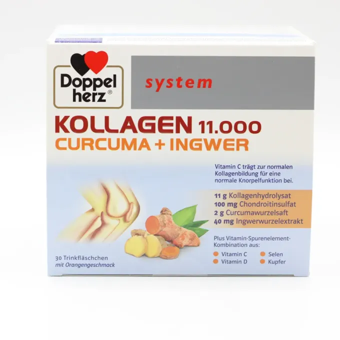 DOPPELHERZ Kollagen 11.000 Curcuma+Ingw.system TRA 30 Stück
