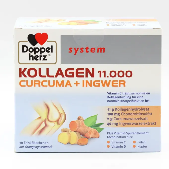DOPPELHERZ Kollagen 11.000 Curcuma+Ingw.system TRA 30 Stück