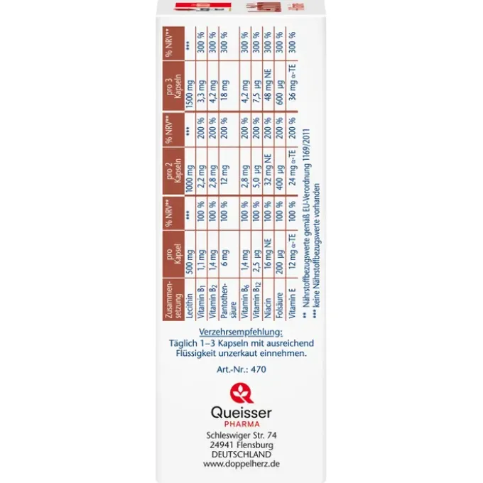 DOPPELHERZ Lecithin+B-Vitamine Kapseln 40 Stück
