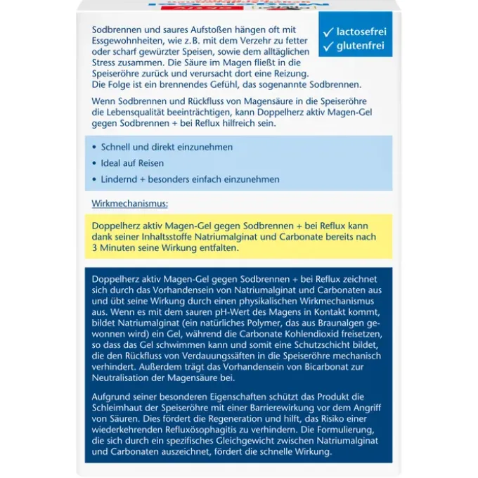 DOPPELHERZ Magen-Gel gegen Sodbrennen+bei Reflux 20 Stück