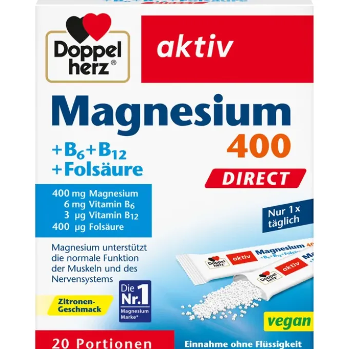 DOPPELHERZ Magnesium+B Vitamine DIRECT Pellets 20 Stück