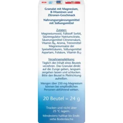 DOPPELHERZ Magnesium+B Vitamine DIRECT Pellets 20 Stück