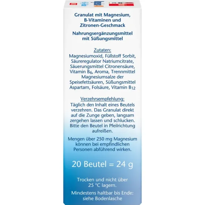 DOPPELHERZ Magnesium+B Vitamine DIRECT Pellets 20 Stück
