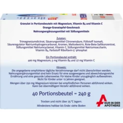 DOPPELHERZ Magnesium 400 Citrat system Granulat 40 Stück