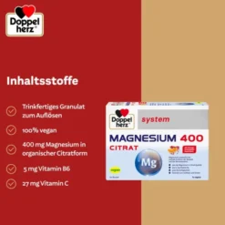 DOPPELHERZ Magnesium 400 Citrat system Brausetabl. 24 Stück