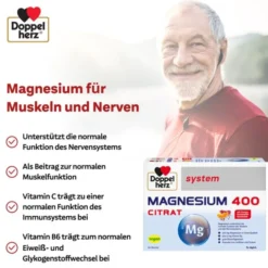 DOPPELHERZ Magnesium 400 Citrat system Brausetabl. 24 Stück