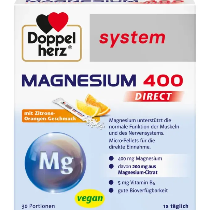 DOPPELHERZ Magnesium 400 DIRECT system Pellets 30 Stück