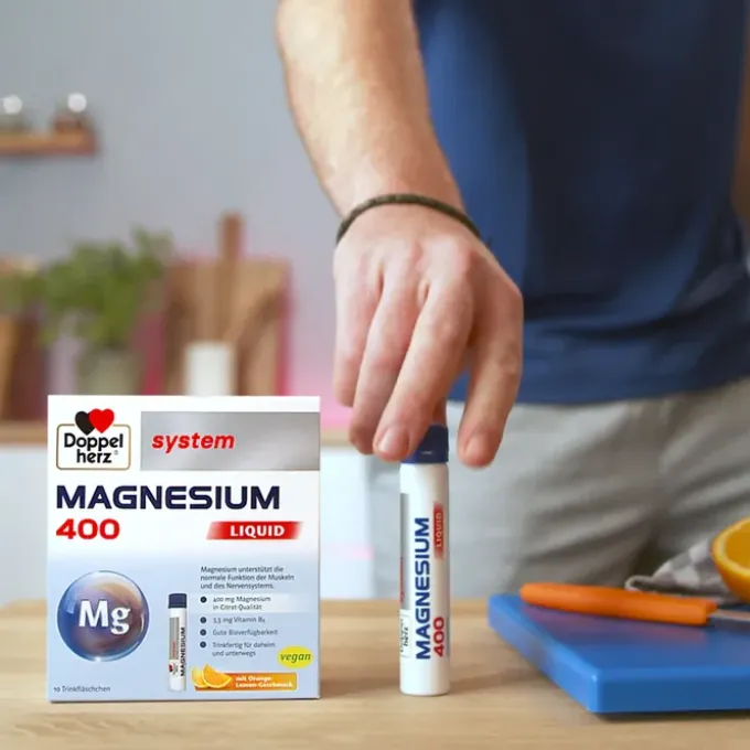 DOPPELHERZ Magnesium 400 Liquid system Trinkamp. 30 Stück