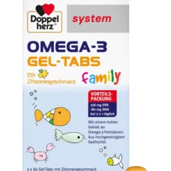 DOPPELHERZ Omega-3 Gel-Tabs family system 120 Stück