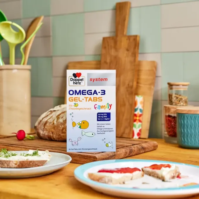 DOPPELHERZ Omega-3 Gel-Tabs family system 120 Stück