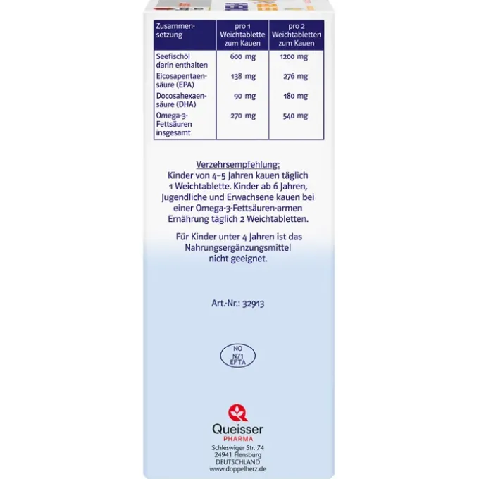DOPPELHERZ Omega-3 Gel-Tabs family system 120 Stück