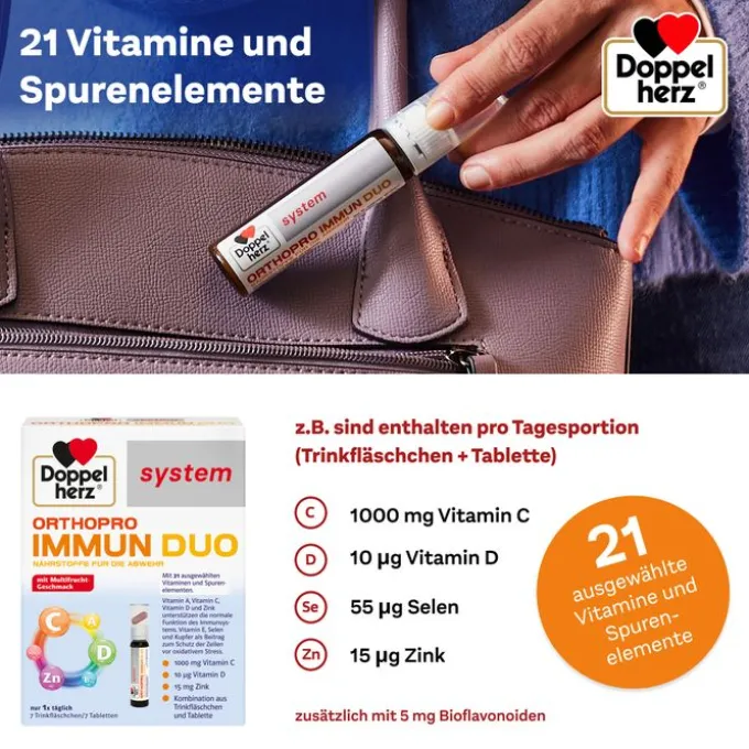 DOPPELHERZ Orthopro Immun Duo system Trinkampullen 7 Stück