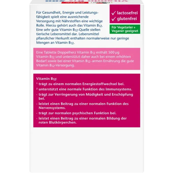 DOPPELHERZ Vitamin B12 500 Tabletten 120 Stück