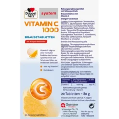 DOPPELHERZ Vitamin C 1000 system Brausetabletten 40 Stück
