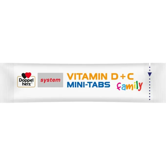 DOPPELHERZ Vitamin D+C Mini-Tabs family system 20 Stück