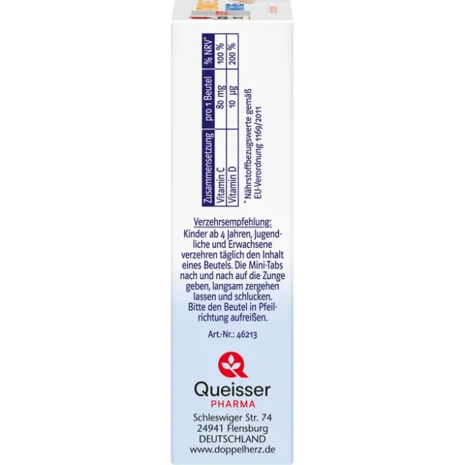 DOPPELHERZ Vitamin D+C Mini-Tabs family system 20 Stück