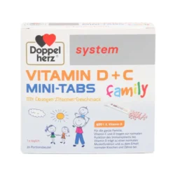 DOPPELHERZ Vitamin D+C Mini-Tabs family system 20 Stück