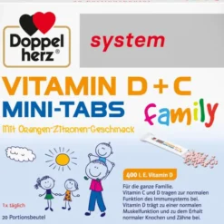 DOPPELHERZ Vitamin D+C Mini-Tabs family system 20 Stück