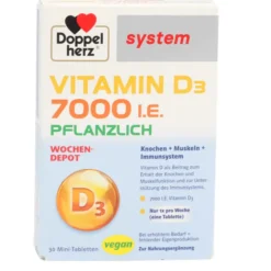 DOPPELHERZ Vitamin D3 7000 I.E. pflanzlich sys.TAB 30 Stück